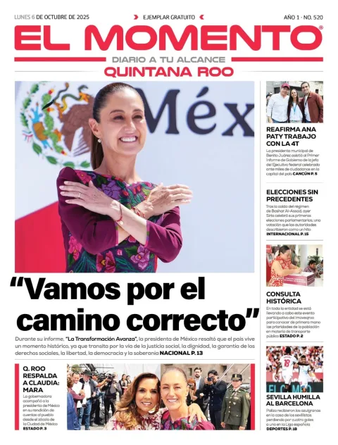 Portada de El Momento Quintana Roo