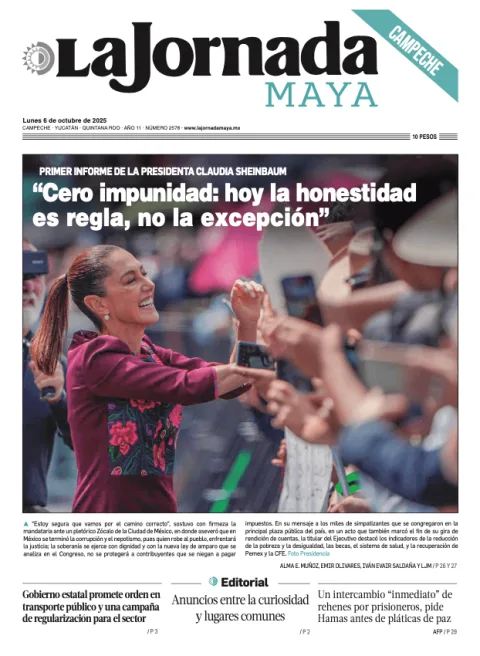 Portada de La Jornada Maya Campeche del lunes, 6 de octubre de 2025