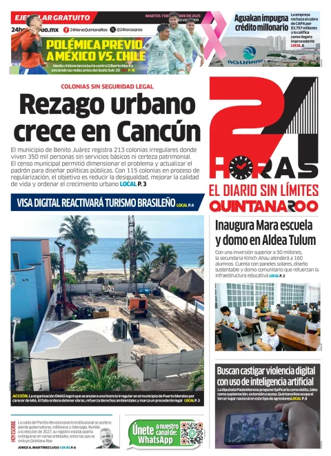 Portada de 24 Horas Quintana Roo