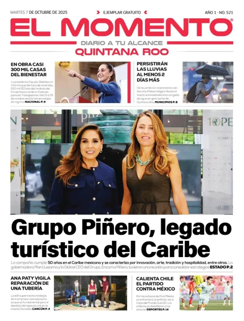 Portada de El Momento Quintana Roo