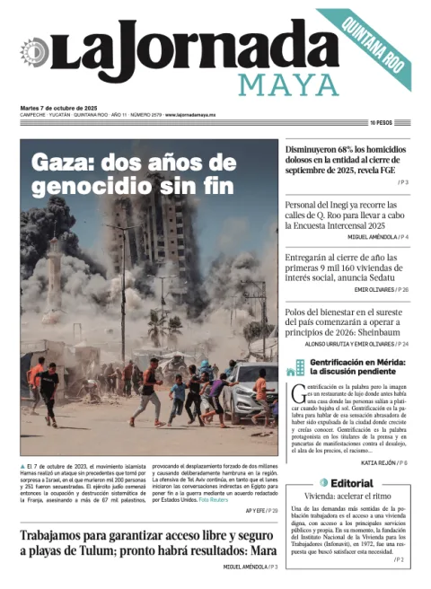 Portada de La Jornada Maya Quintana Roo
