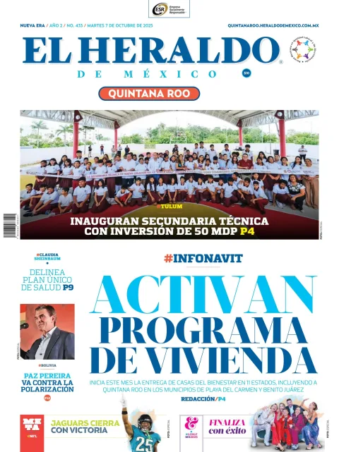Portada de El Heraldo de Mexico - Quintana Roo