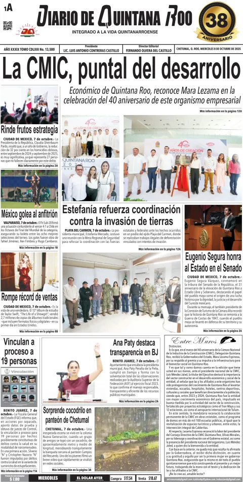 Portada de Diario de Quintana Roo (portada)