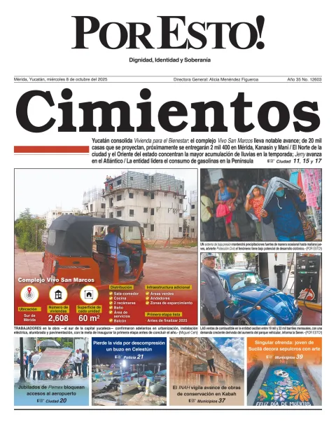 Portada de Por Esto (merida, Yucatan) del miércoles, 8 de octubre de 2025