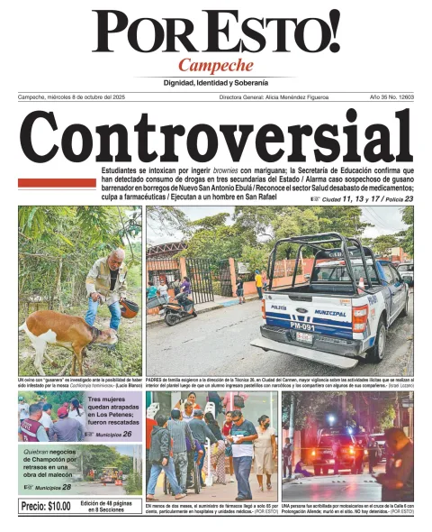 Portada de Por Esto (campeche) del miércoles, 8 de octubre de 2025