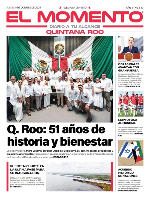 Portada de El Momento Quintana Roo
