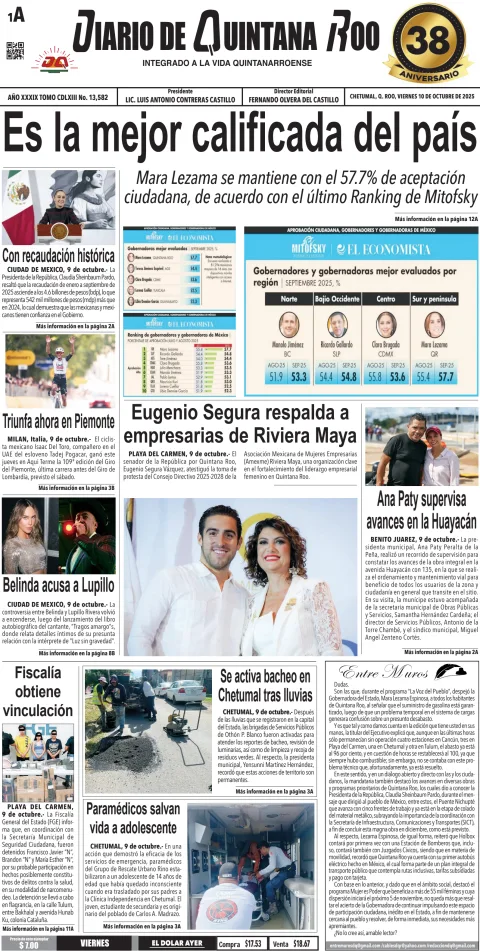 Portada de Diario de Quintana Roo (portada)
