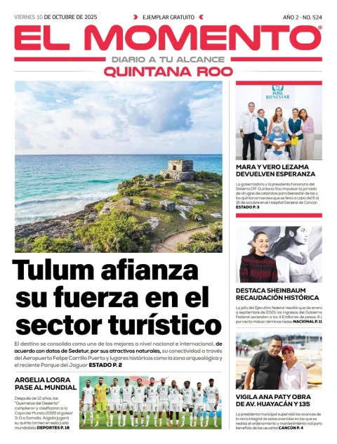 Portada de El Momento Quintana Roo