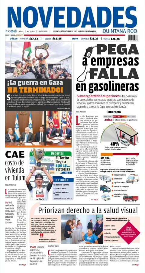 Portada de Novedades Quintana Roo