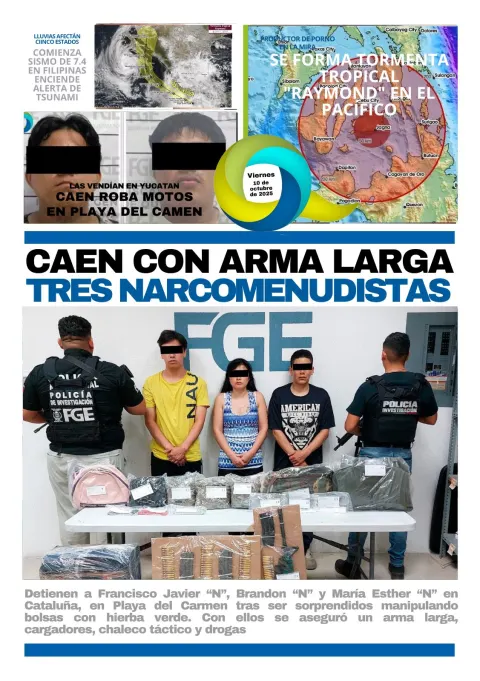 Portada de El Quintana Roo (contraportada) del viernes, 10 de octubre de 2025
