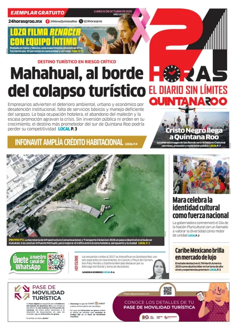 Portada de 24 Horas Quintana Roo