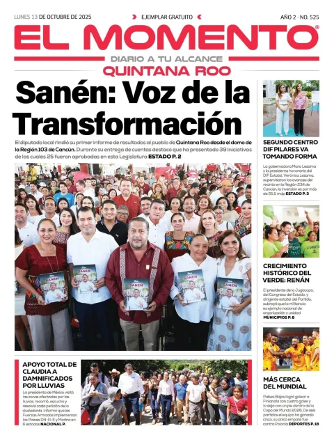 Portada de El Momento Quintana Roo