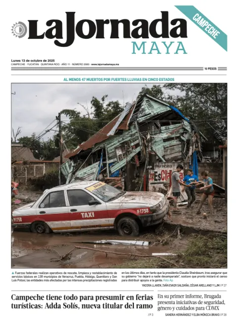 Portada de La Jornada Maya Campeche del lunes, 13 de octubre de 2025
