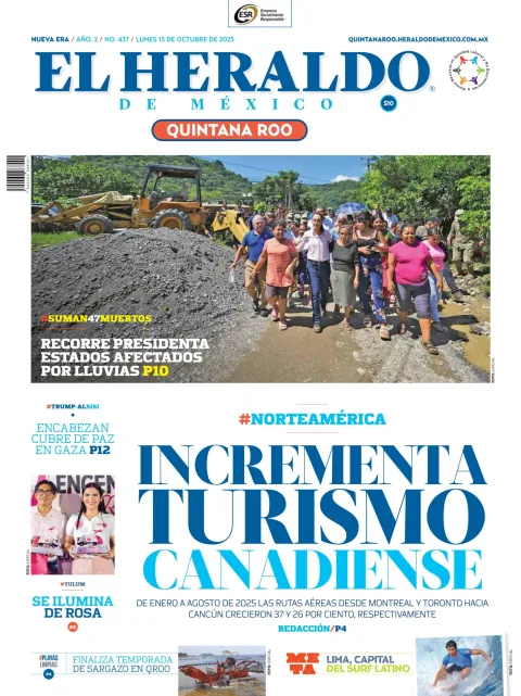 Portada de El Heraldo de Mexico - Quintana Roo
