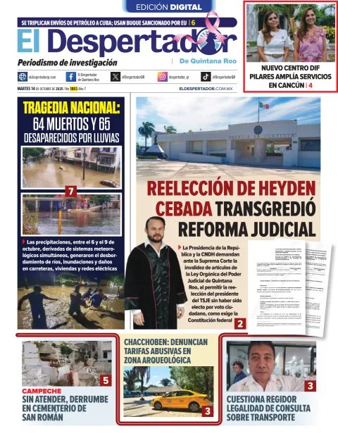 Portada de El Despertador de Quintana Roo