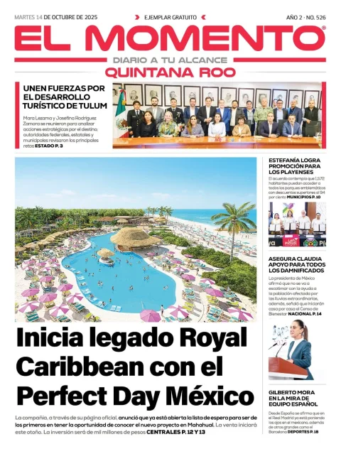 Portada de El Momento Quintana Roo