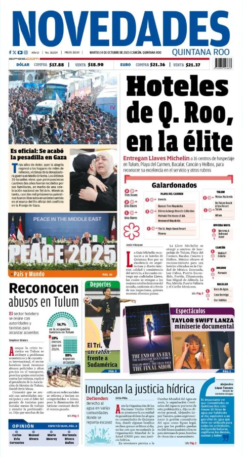 Portada de Novedades Quintana Roo