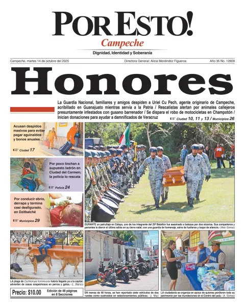Portada de Por Esto (campeche) del martes, 14 de octubre de 2025