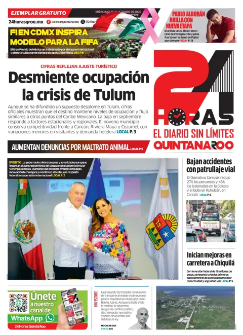 Portada de 24 Horas Quintana Roo