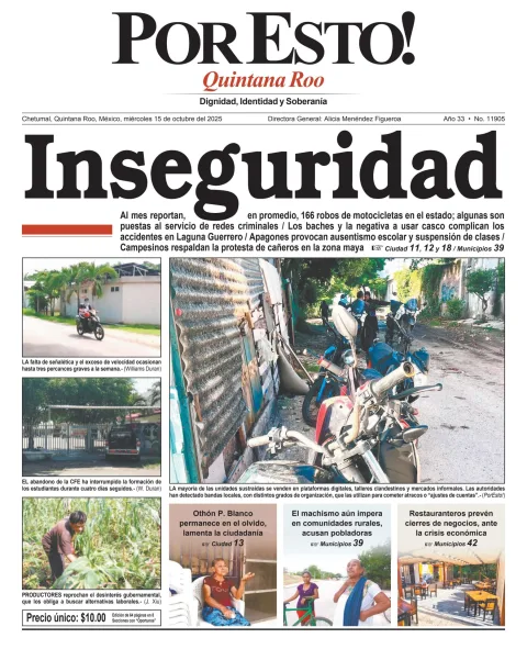 Portada de Por Esto (quintana Roo Chetumal)