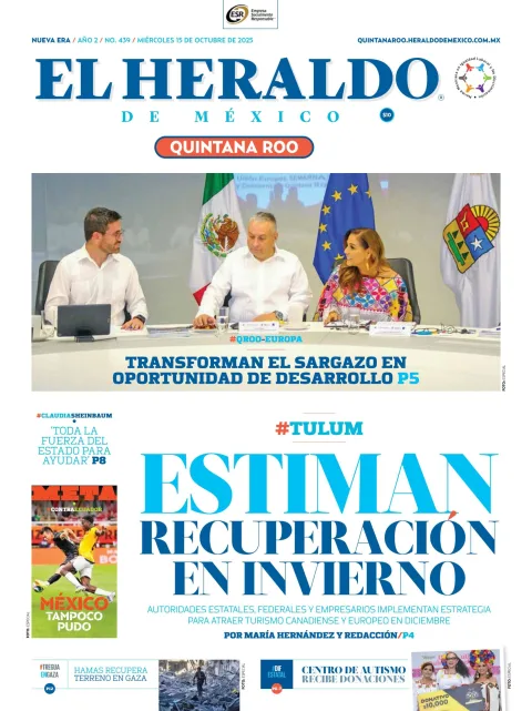 Portada de El Heraldo de Mexico - Quintana Roo del miércoles, 15 de octubre de 2025