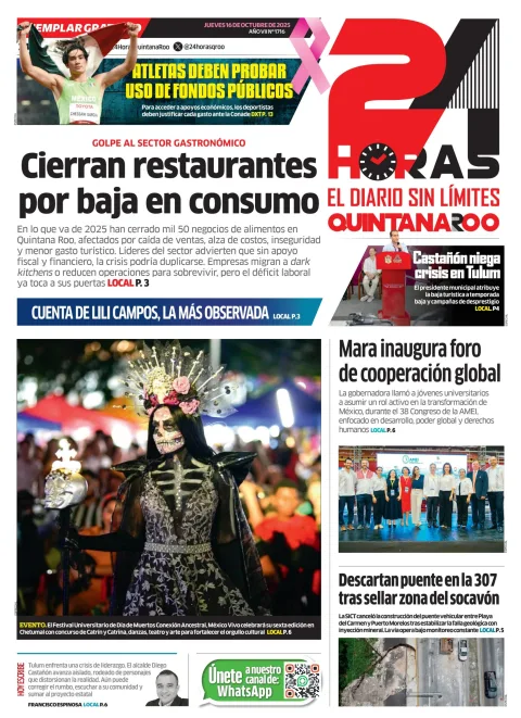 Portada de 24 Horas Quintana Roo