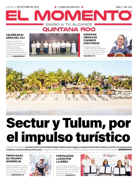 Portada de El Momento Quintana Roo