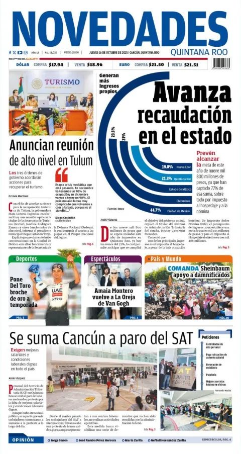 Portada de Novedades Quintana Roo