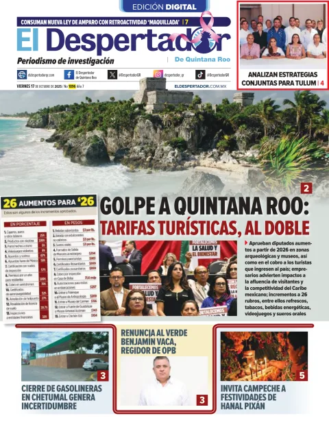 Portada de El Despertador de Quintana Roo