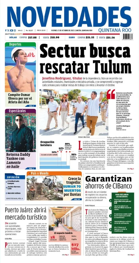 Portada de Novedades Quintana Roo
