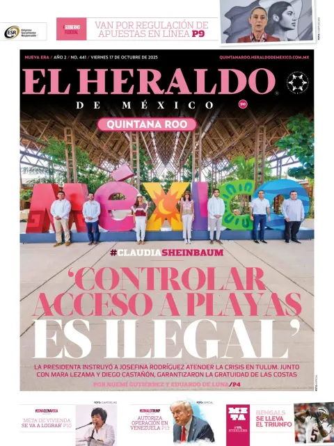 Portada de El Heraldo de Mexico - Quintana Roo