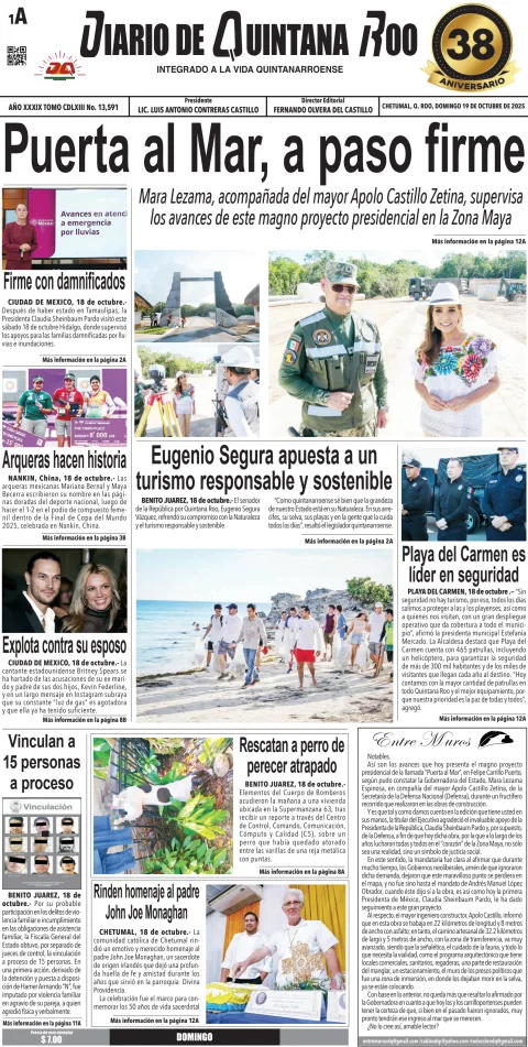 Portada de Diario de Quintana Roo (portada)