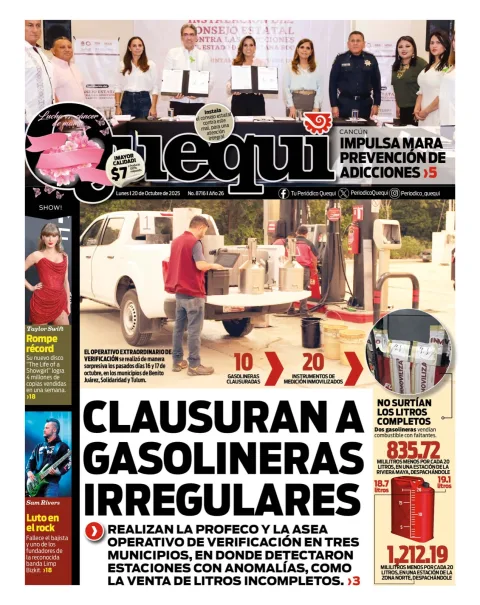 Portada de Quequi del lunes, 20 de octubre de 2025