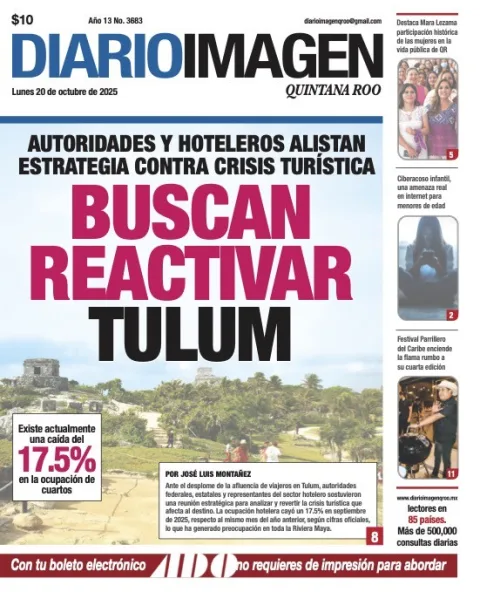 Portada de Diario Imagen Quintana Roo del lunes, 20 de octubre de 2025