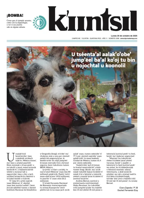 Portada de La Jornada - Kiintsil del lunes, 20 de octubre de 2025
