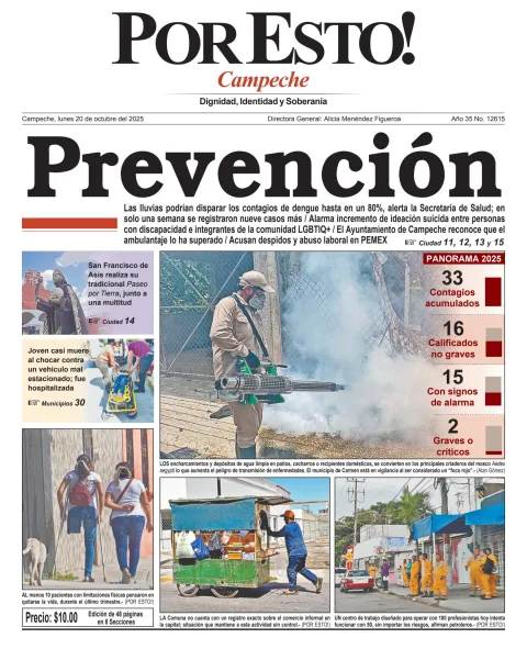 Portada de Por Esto (campeche) del lunes, 20 de octubre de 2025