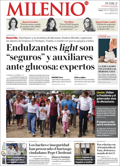 Portada de Milenio Puebla