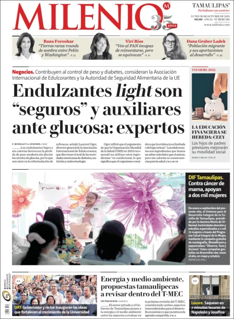 Portada de Milenio Tamaulipas