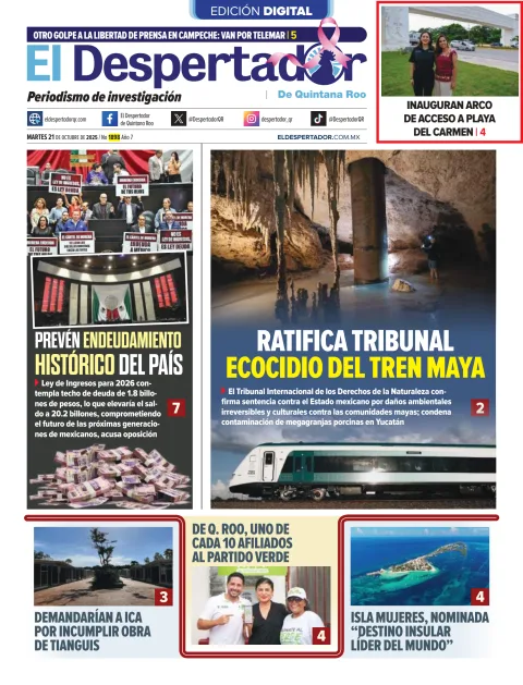 Portada de El Despertador de Quintana Roo