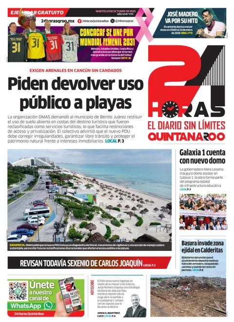 Portada de 24 Horas Quintana Roo