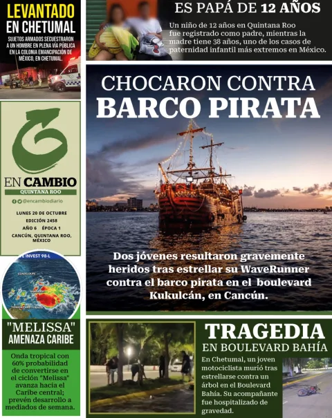 Portada de En Cambio - Quintana Roo (contraportada) del lunes, 20 de octubre de 2025