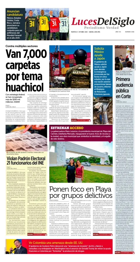 Portada de Luces del Siglo del martes, 21 de octubre de 2025
