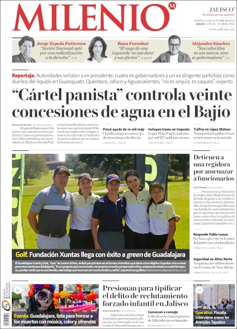Portada de Milenio Jalisco del martes, 21 de octubre de 2025