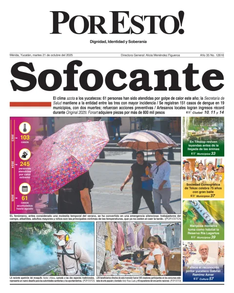 Portada de Por Esto (merida, Yucatan) del martes, 21 de octubre de 2025
