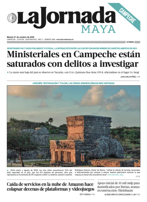Portada de La Jornada Maya Campeche del martes, 21 de octubre de 2025