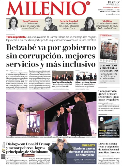 Portada de Milenio Laguna del lunes, 1 de septiembre de 2025