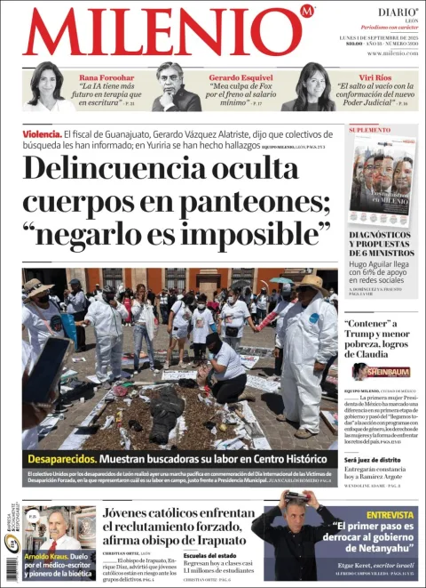 Portada de Milenio Leon del lunes, 1 de septiembre de 2025