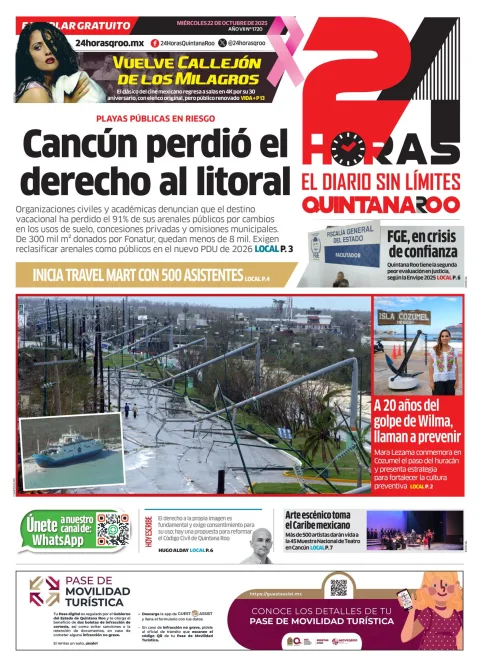 Portada de 24 Horas Quintana Roo