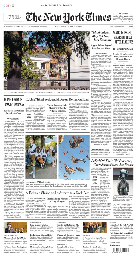 Portada de The New York Times