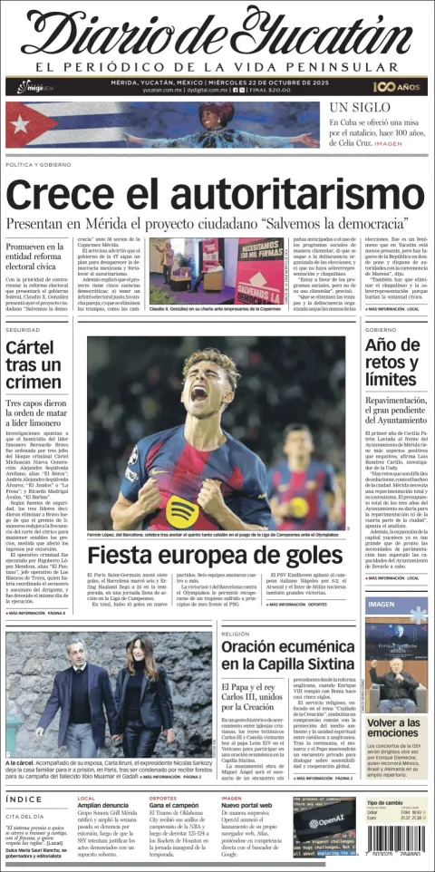 Portada de Diario de Yucatán